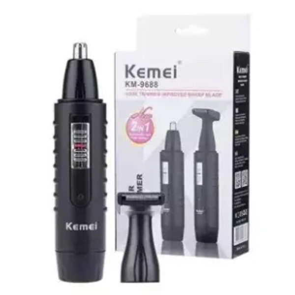 Kemei KM 9688 2in1 Nose Trimmer Face Care Beard Hair Removal Shaving Trimmer Trimmer 30 min Runtime 1 Length Settings