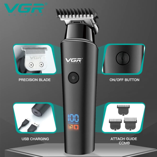 VGR V-937 Professional Corded & Cordless Hair Trimmer Runtime:500 minutes - Image 3