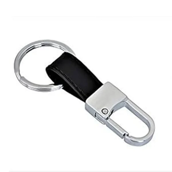 3605 Omuda Stylish Hook Locking Silver Metal Carabiner Double Ring Hook Metal Key Chain