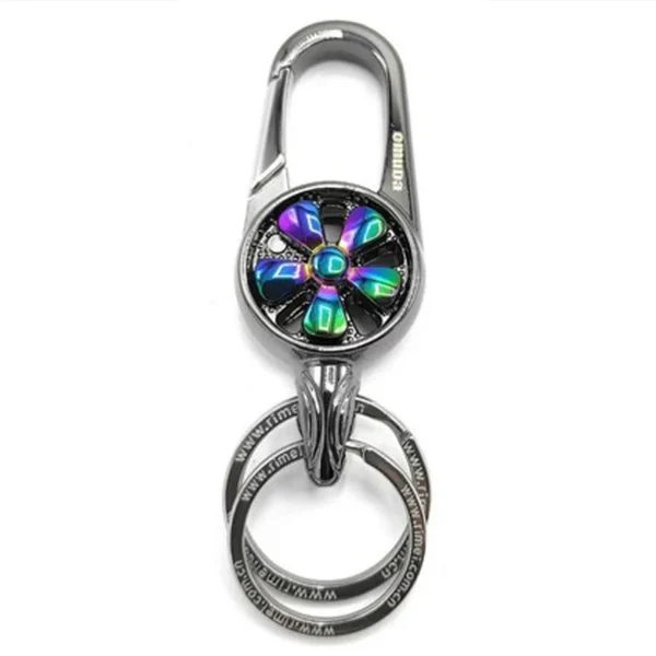 Omuda Premium and Stylish Hook Locking Metal Key Chain With Spinner for Men & Women & for Gift (M-3770 Black)