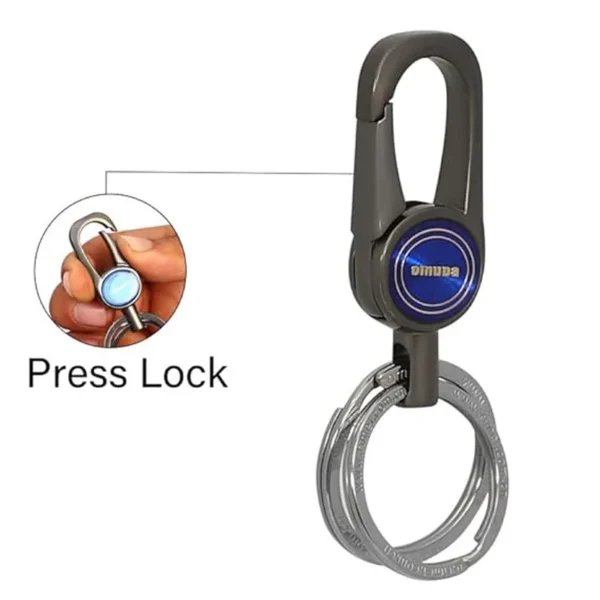 Omuda Premium and Stylish Hook Locking Metal Key Chain for Men & Women & for Gift (M-8004 Green) - Image 3