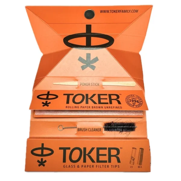 Toker Rolling Paper Kit 66 Leaves With 80 Filter Tips | 2 Glass Tips | 1 Poker Stick | 1 Brush Cleaner - Image 2